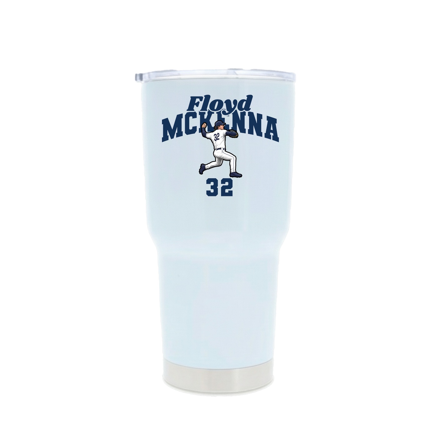 30oz Stainless Steel Tumbler — Signature Arch in White