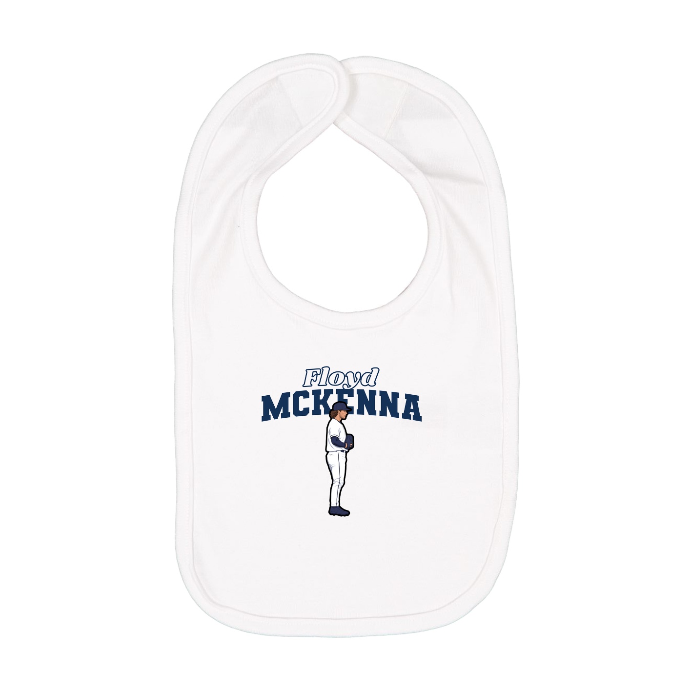 Infant Bib — Name Arch in White