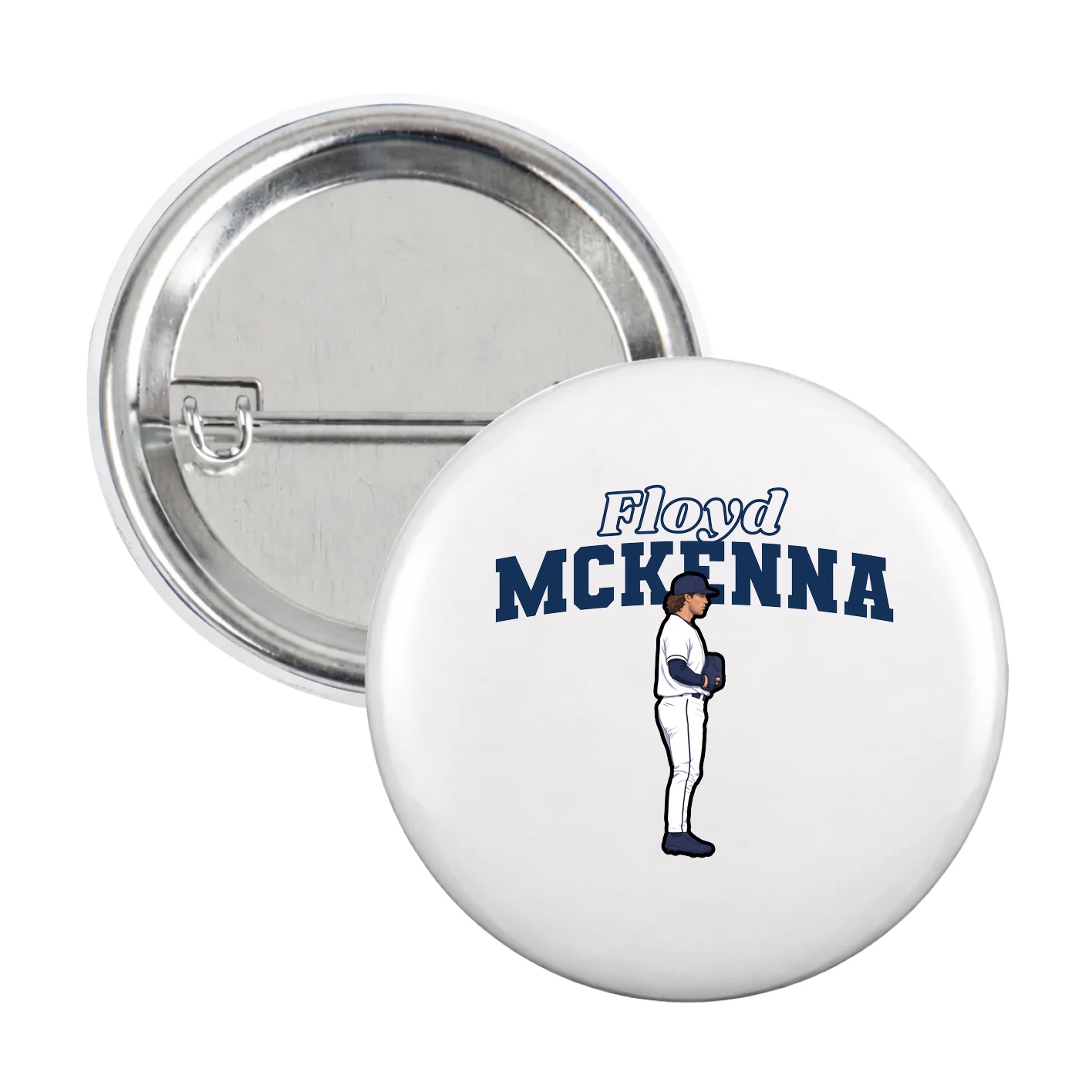 Game Day Button — Name Arch in White