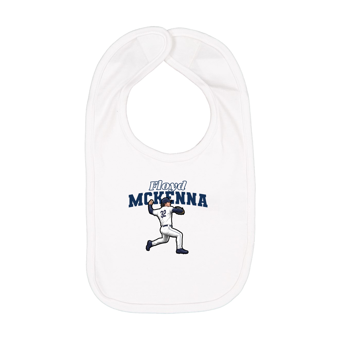 Infant Bib — Name Arch in White