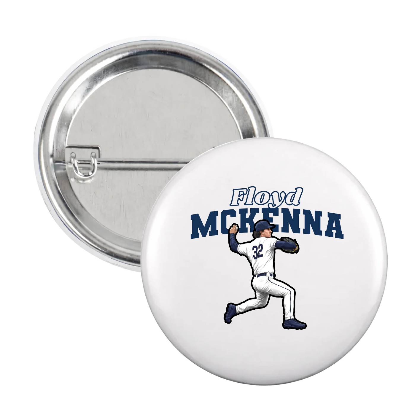 Game Day Button — Name Arch in White
