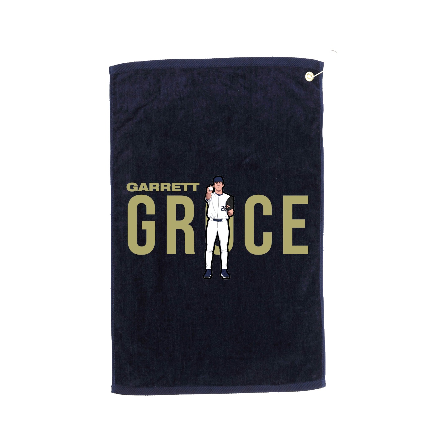 Golf Towel — Player Name in Navy