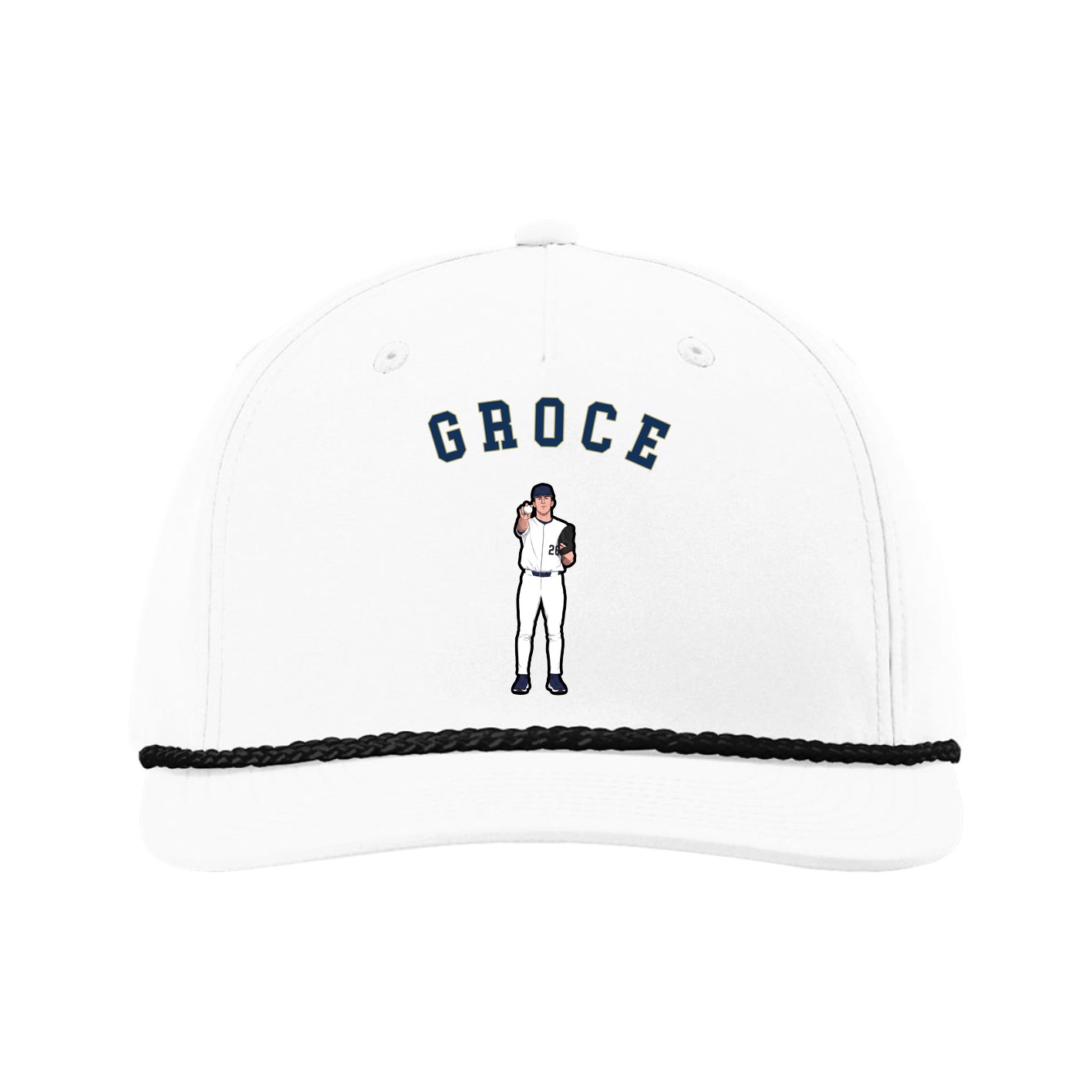 Five-Panel Classic Rope Cap — Shirsey Arch in White