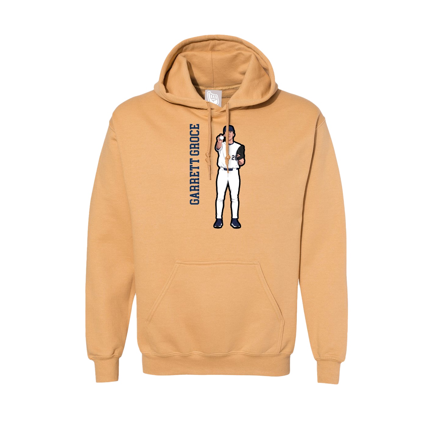 Hoodie — Name Vertical in Vegas Gold