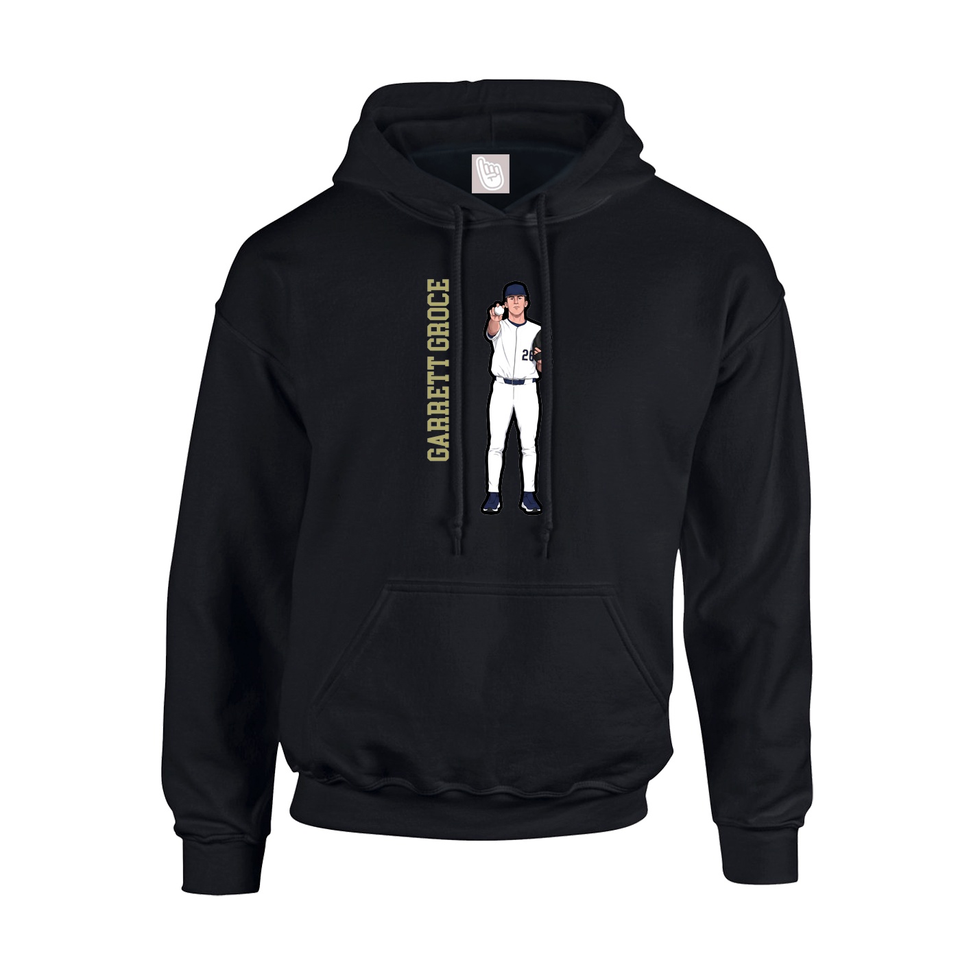 Youth Hoodie — Name Vertical in Black