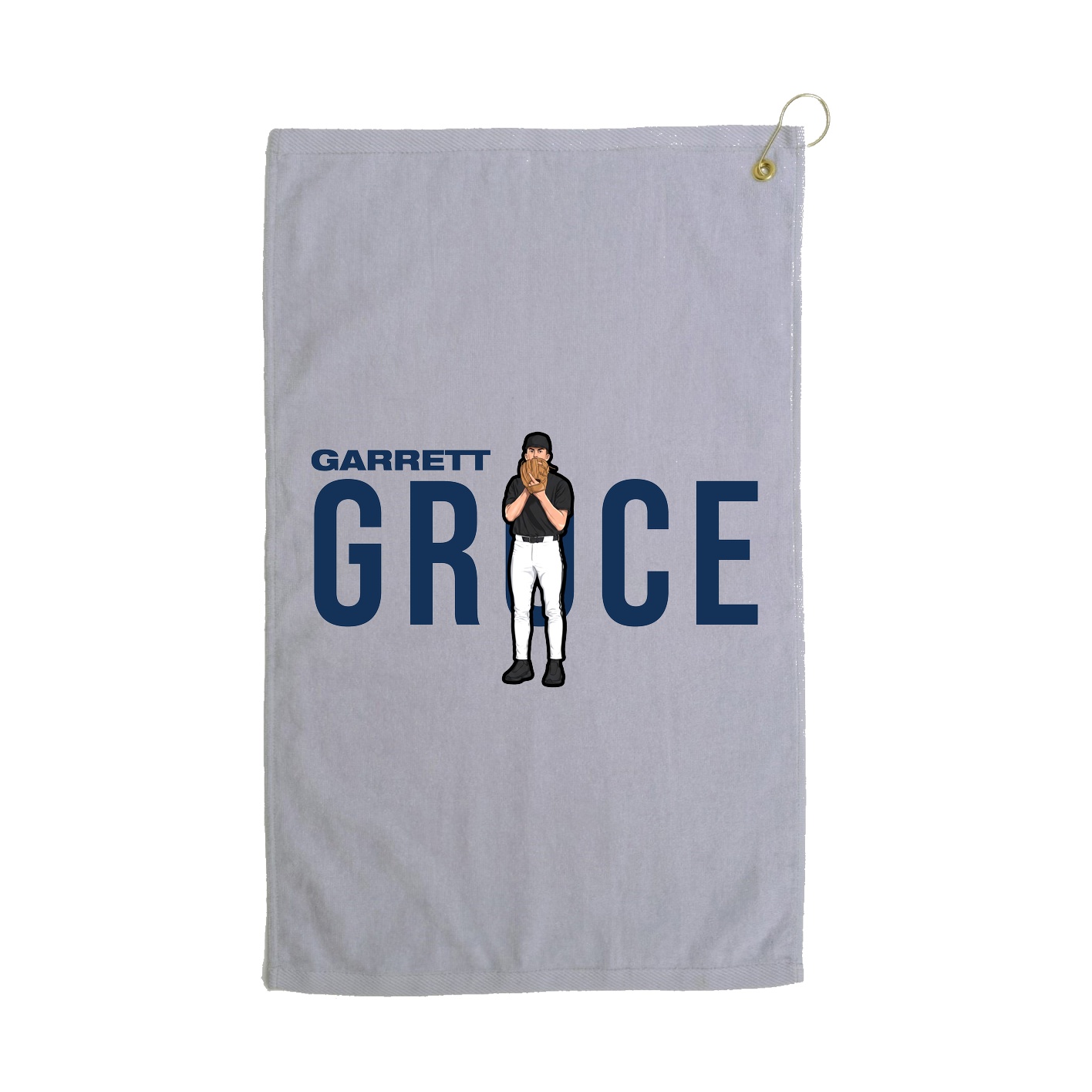 Golf Towel — Player Name in Grey
