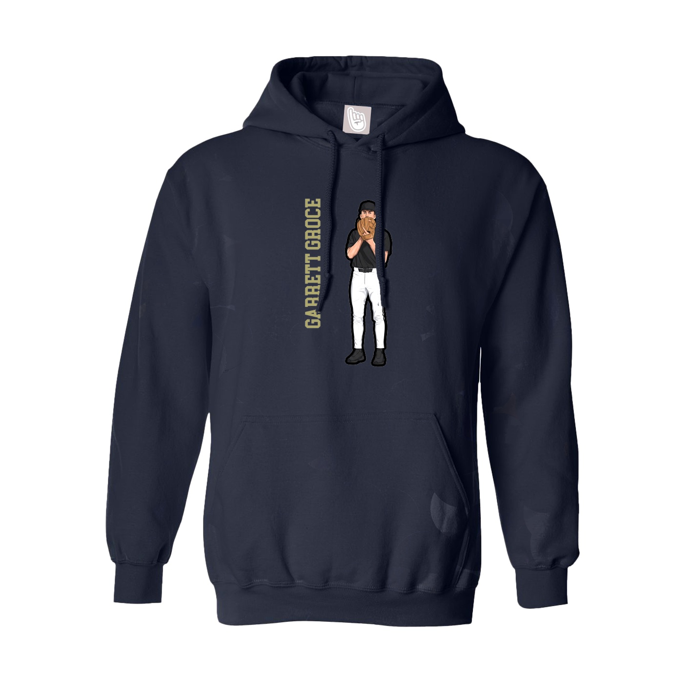 Youth Hoodie — Name Vertical in Navy