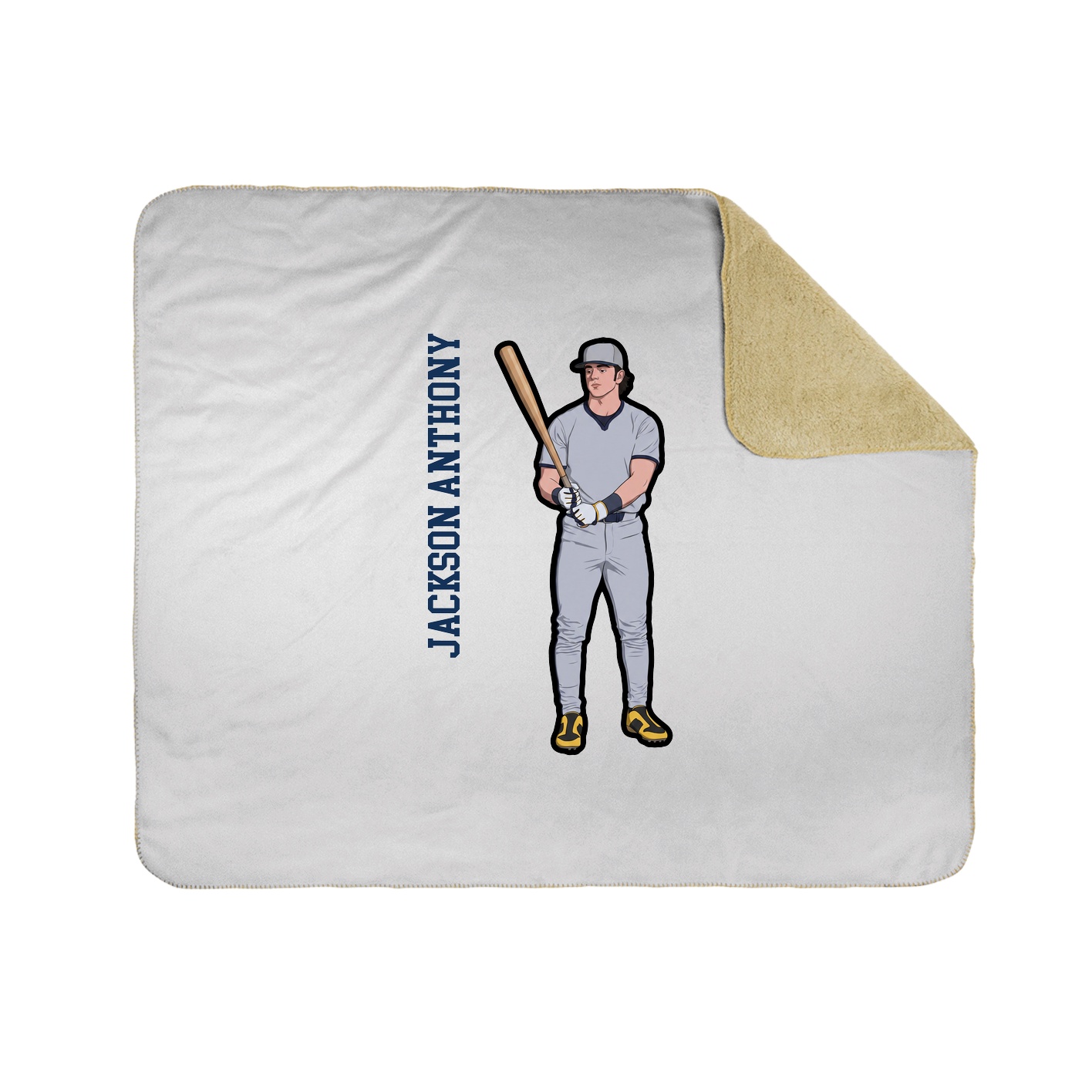 Throw Blanket — Name Vertical in White