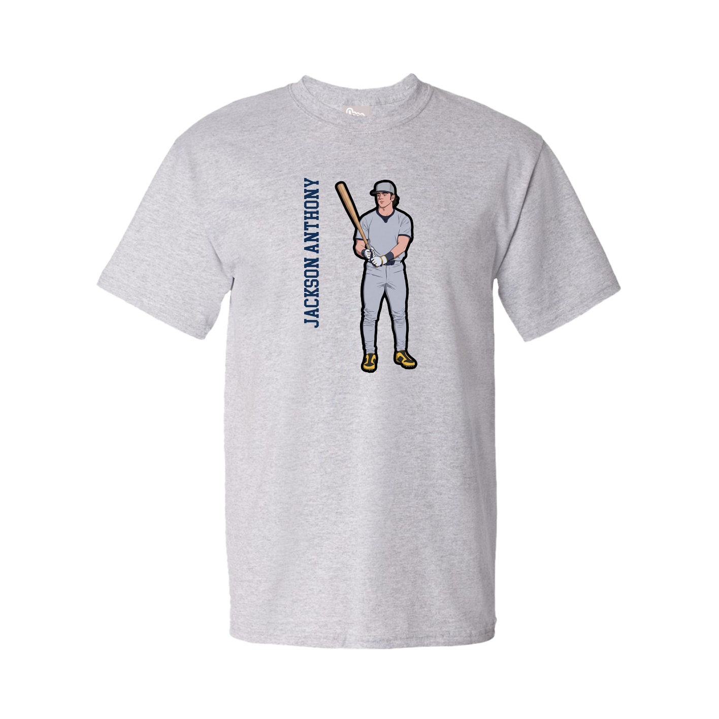 Tee — Name Vertical in Grey