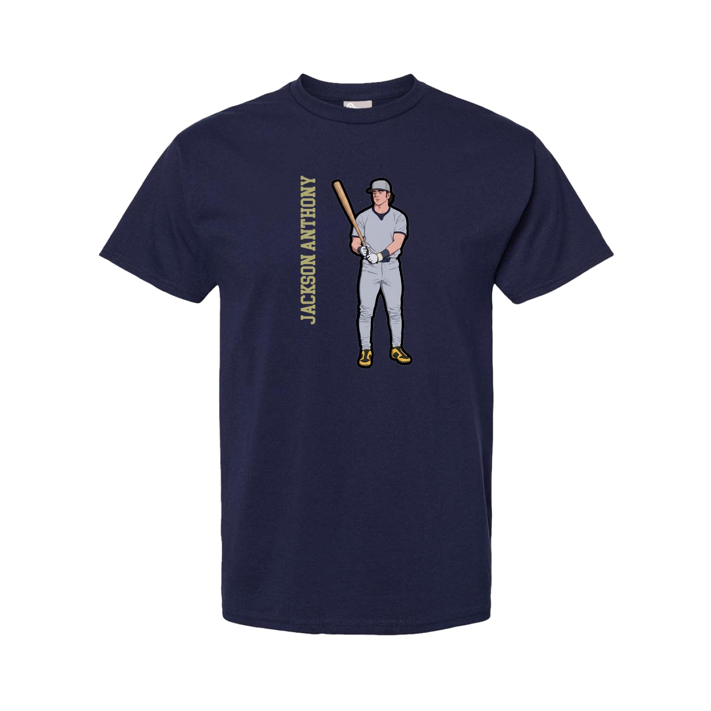 Youth Tee — Name Vertical in Navy