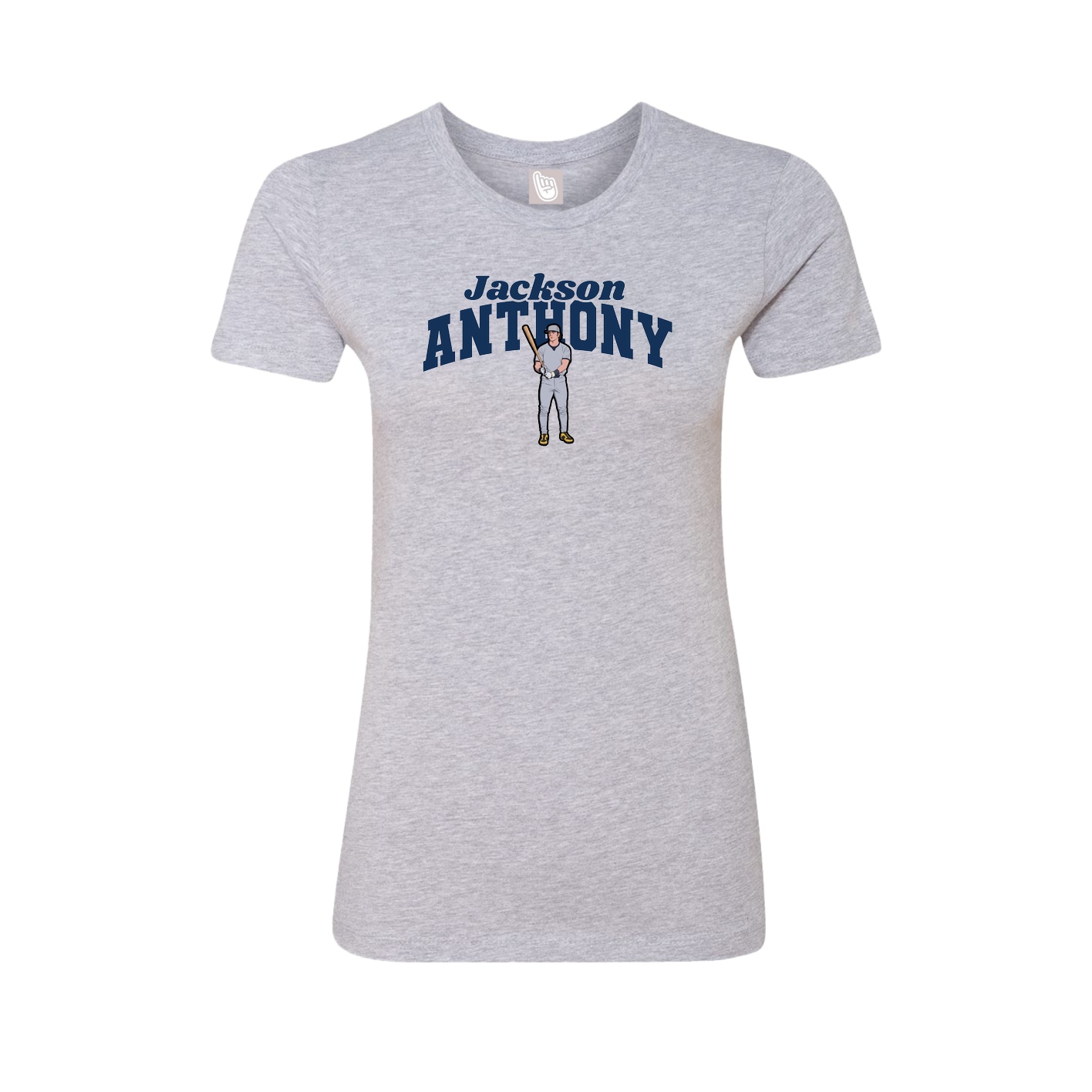 Fitted Women's Tee — Signature Arch in Grey