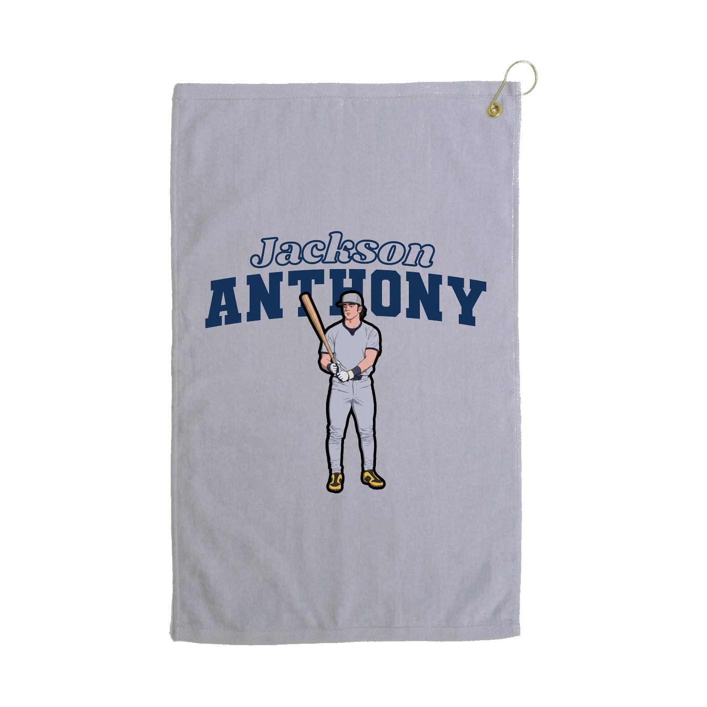 Golf Towel — Name Arch in Grey