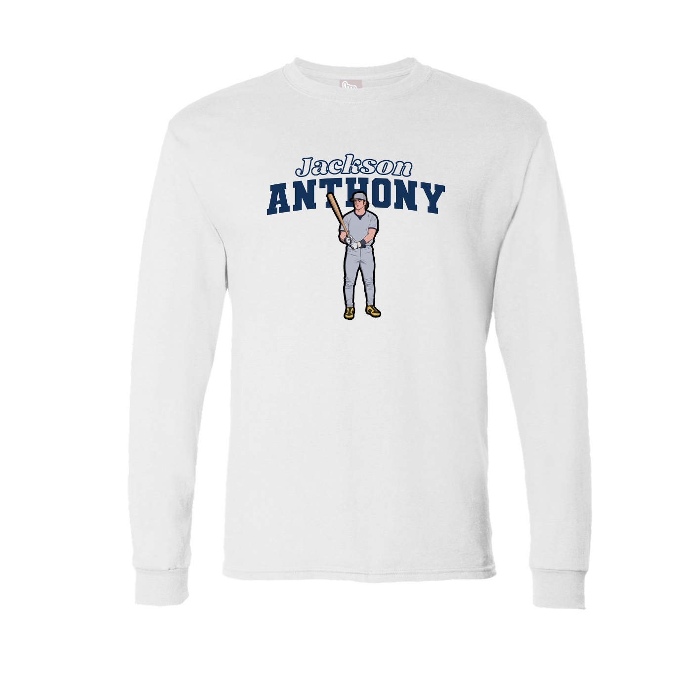Long Sleeve Tee — Name Arch in White