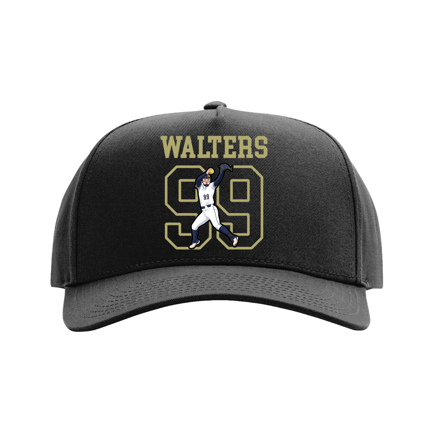 Full Fabric Five-Panel Champ Cap — Shirsey in Black