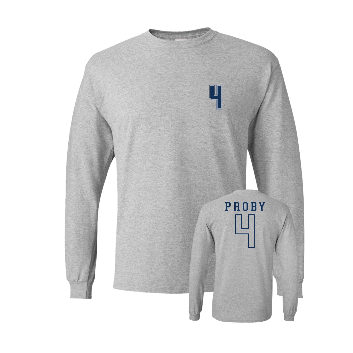 Long Sleeve Tee — Chest Back in Grey