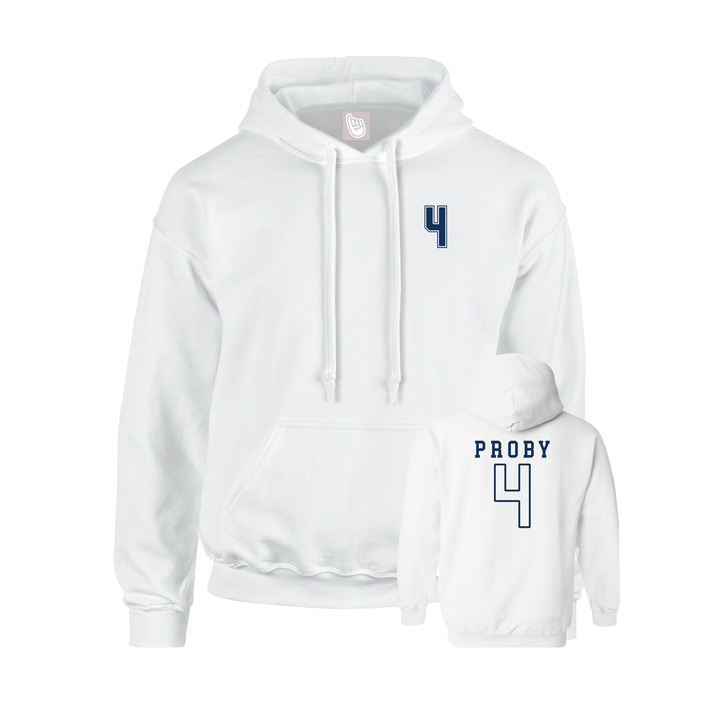 Hoodie — Chest Back in White