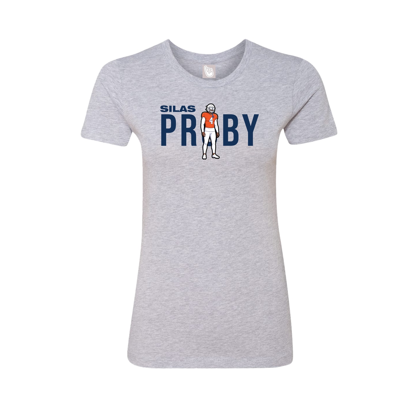 Fitted Women's Tee — Player Name in Grey
