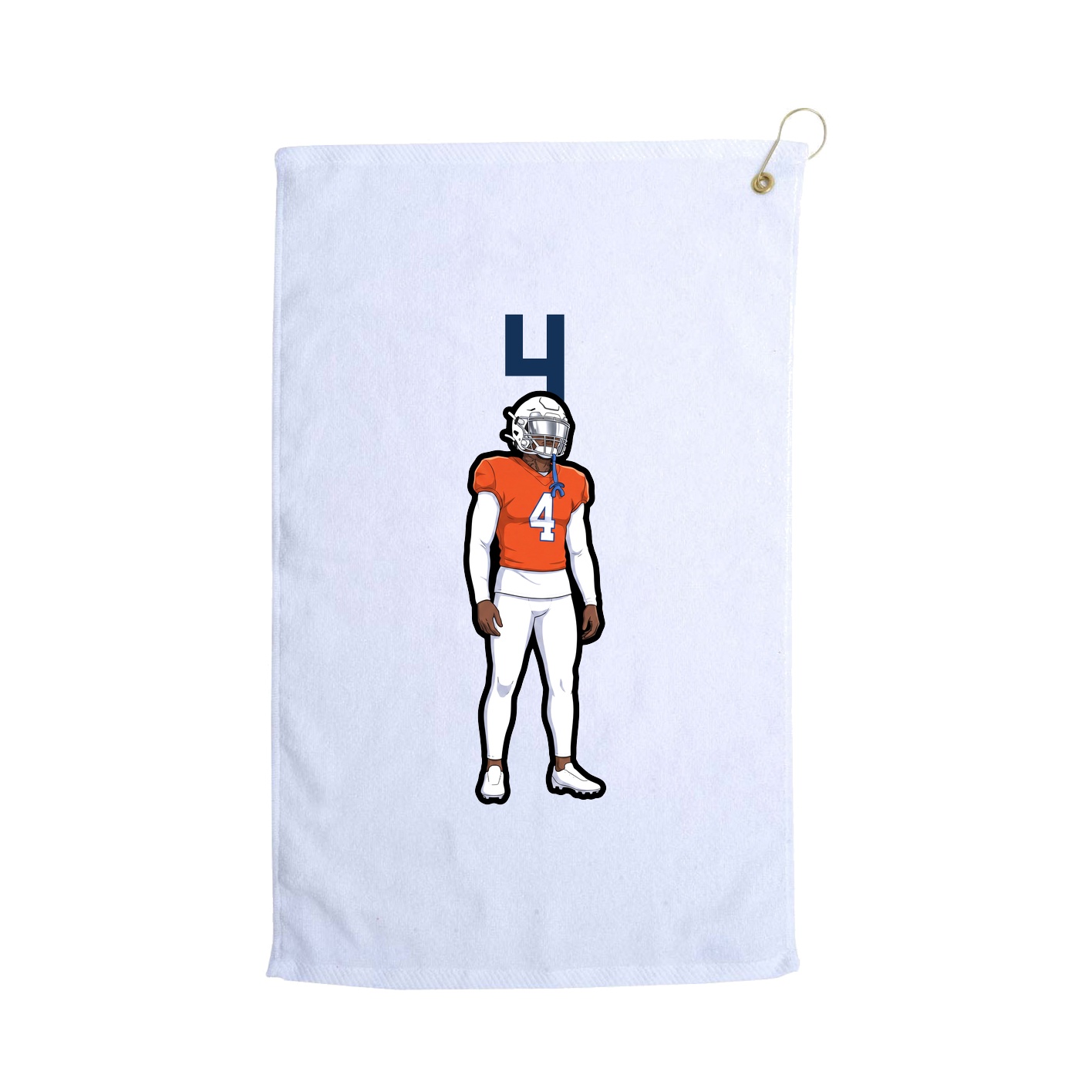 Golf Towel — Number Top in White