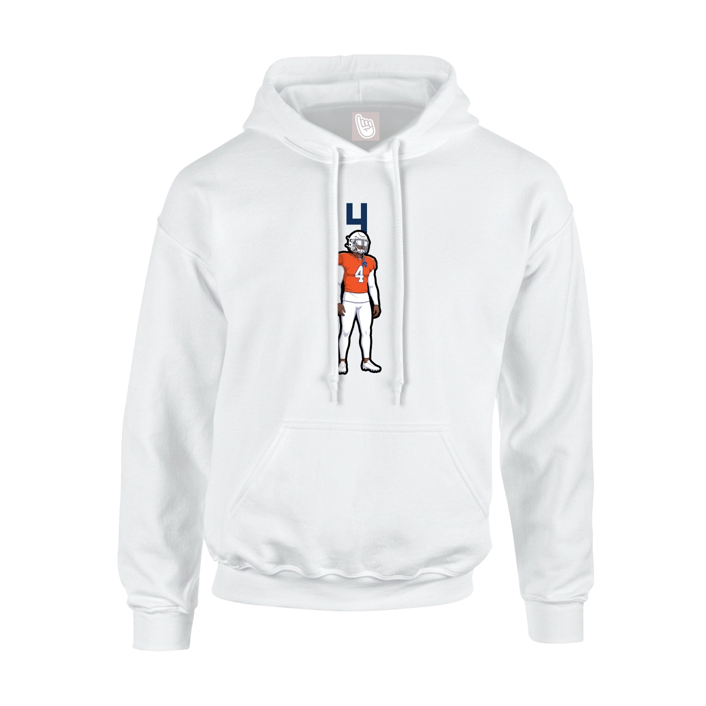 Hoodie — Number Top in White