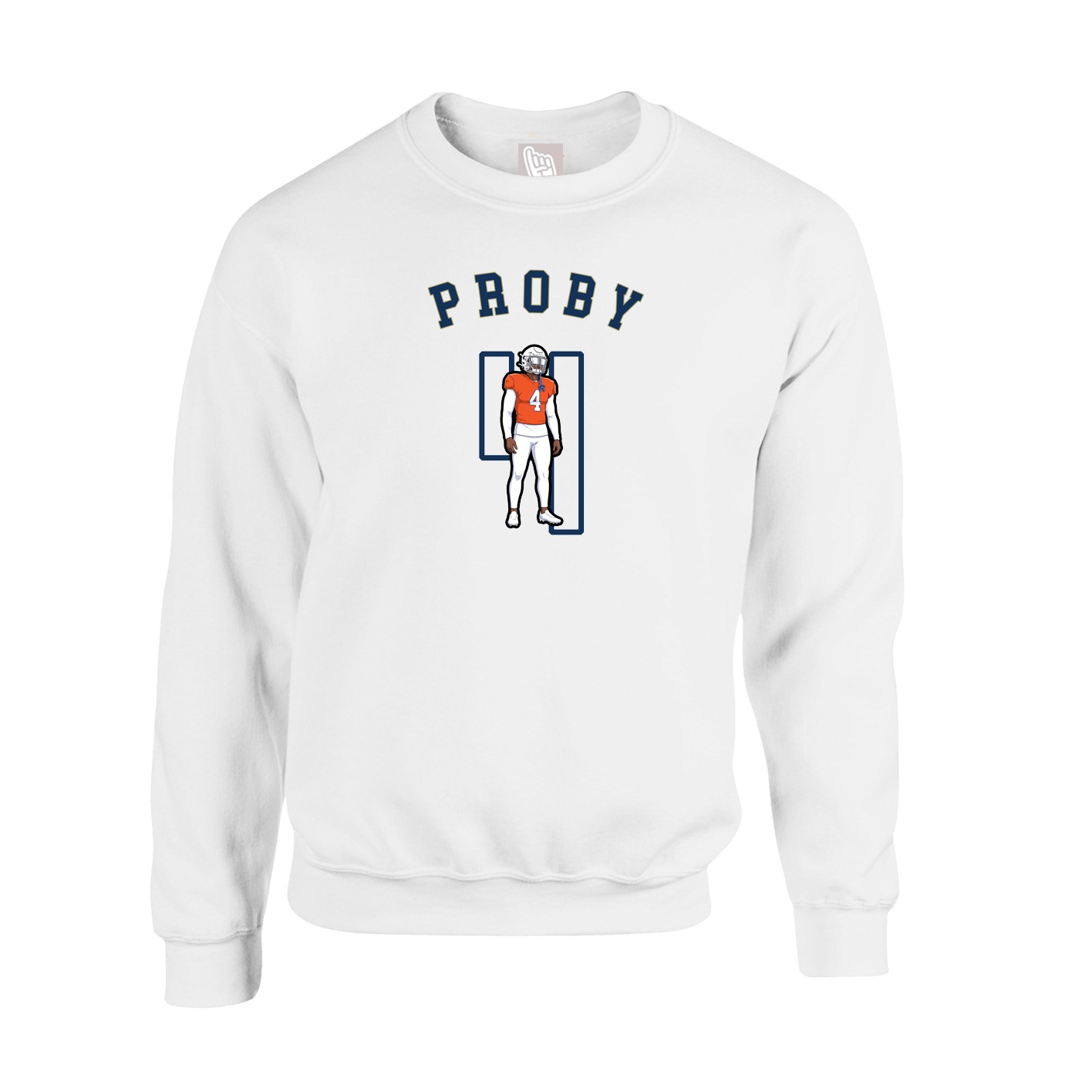 Fleece Crew — Shirsey Arch in White