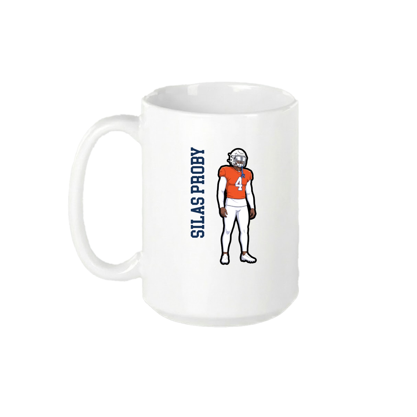 15oz Coffee Mug — Name Vertical in White