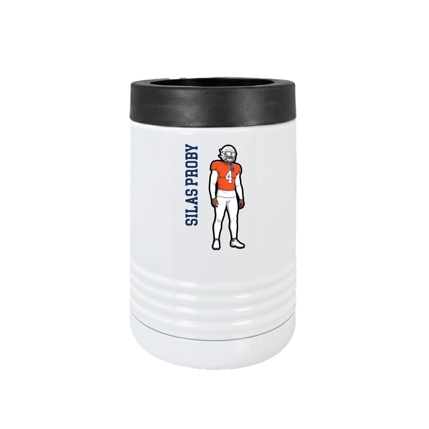 Beverage Holder — Name Vertical in White