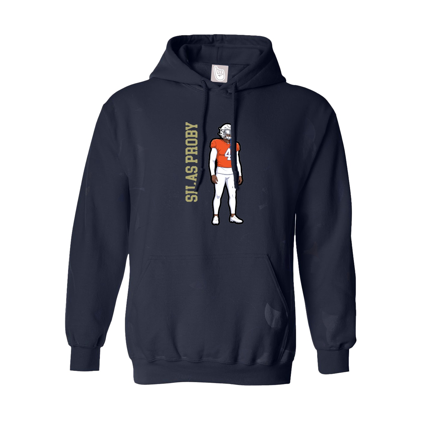 Hoodie — Name Vertical in Navy