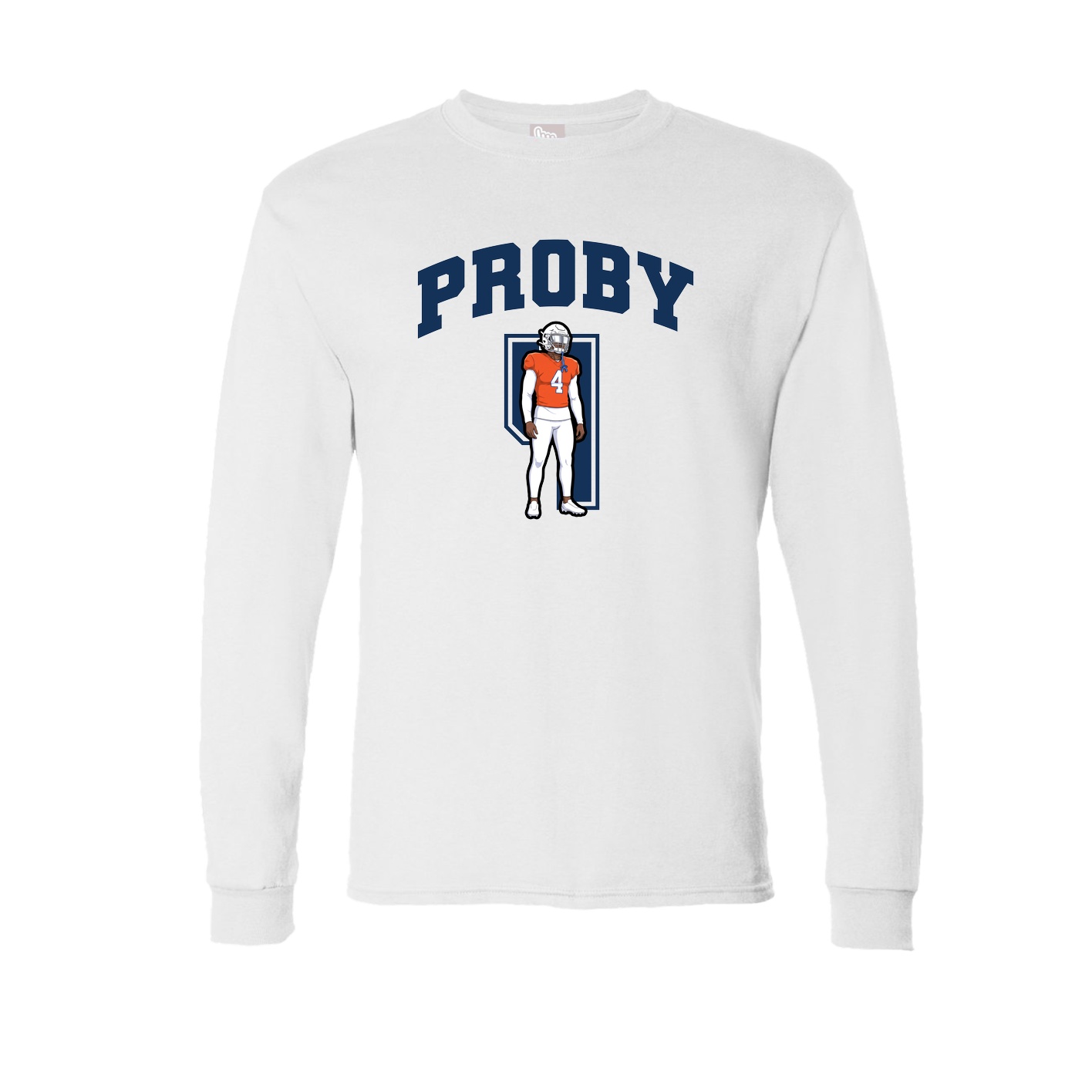 Long Sleeve Tee — Number in White