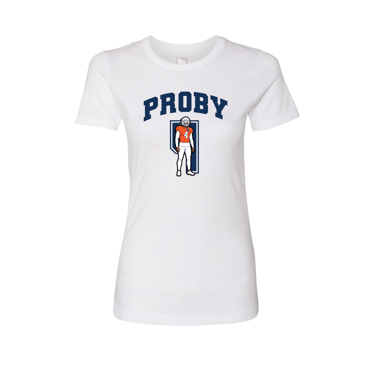 Fitted Women's Tee — Number in White