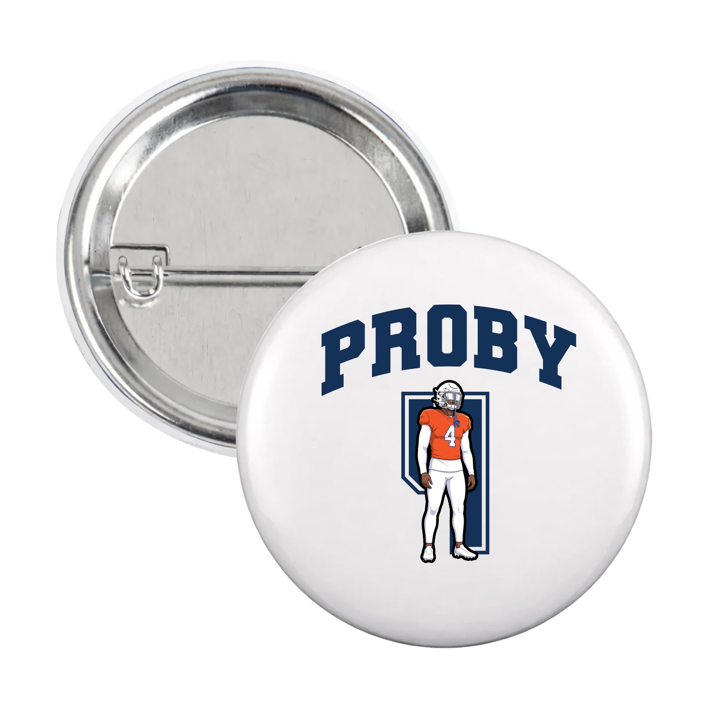 Game Day Button — Number in White