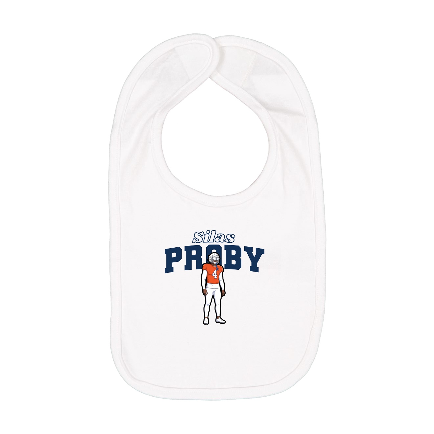 Infant Bib — Name Arch in White