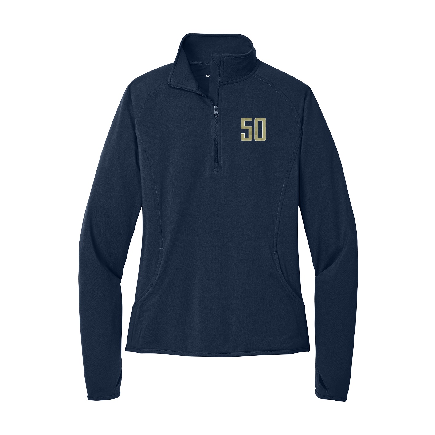 Women's Q-Zip Pullover — Front Shirsy in Navy