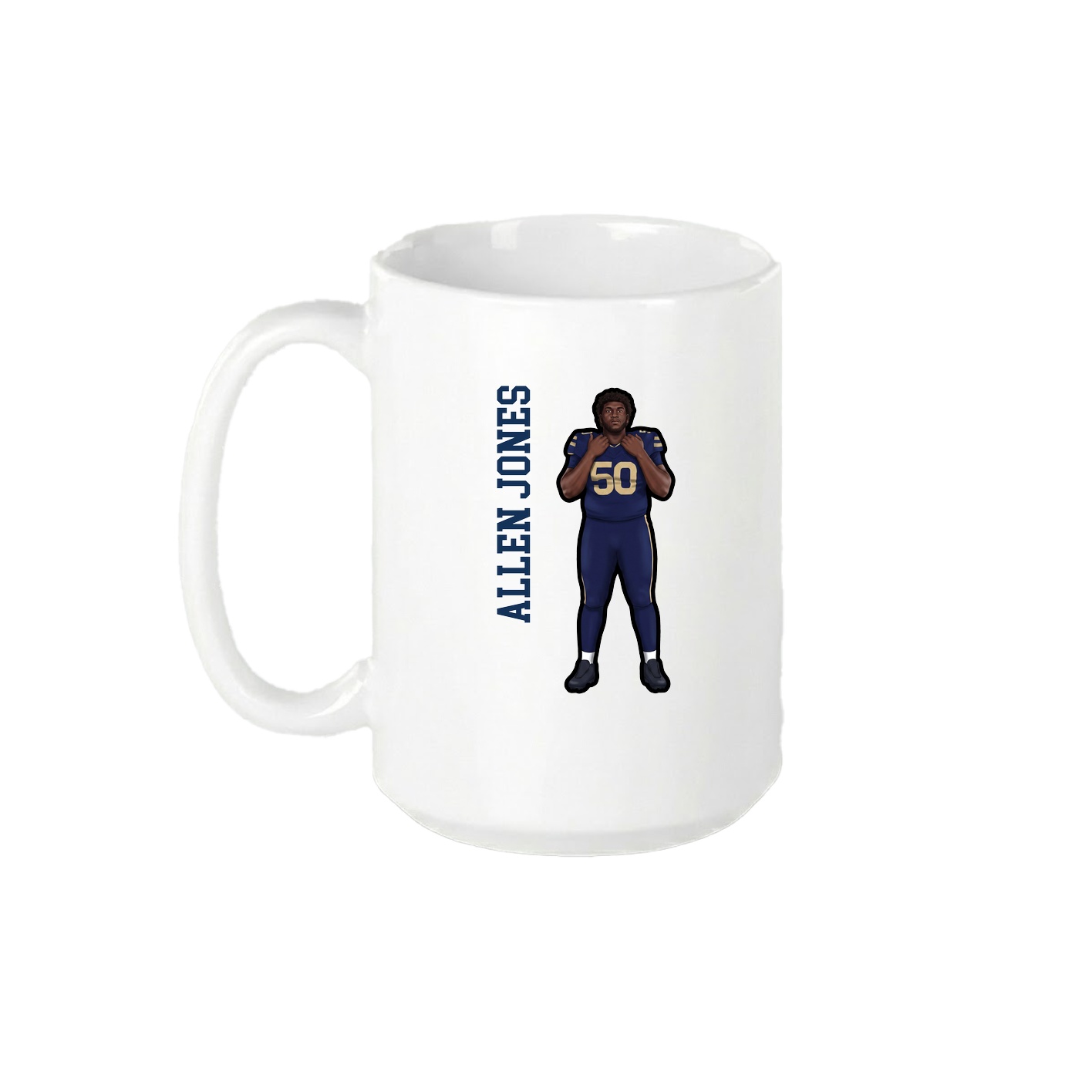 15oz Coffee Mug — Name Vertical in White