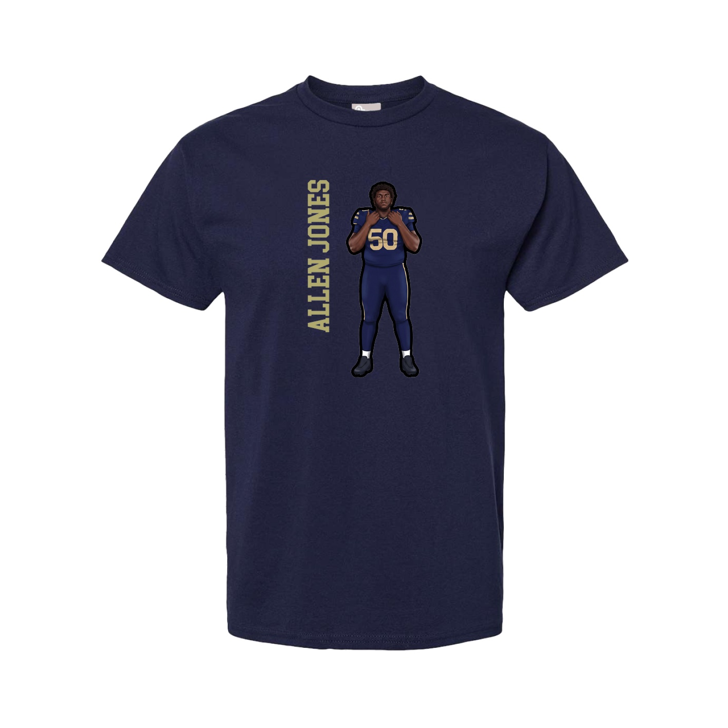Tee — Name Vertical in Navy