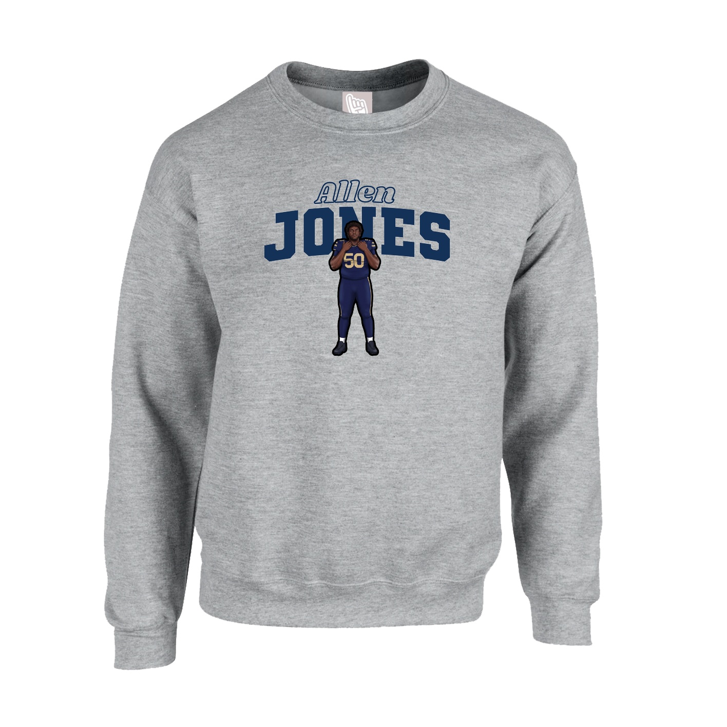 Fleece Crew — Name Arch in Grey