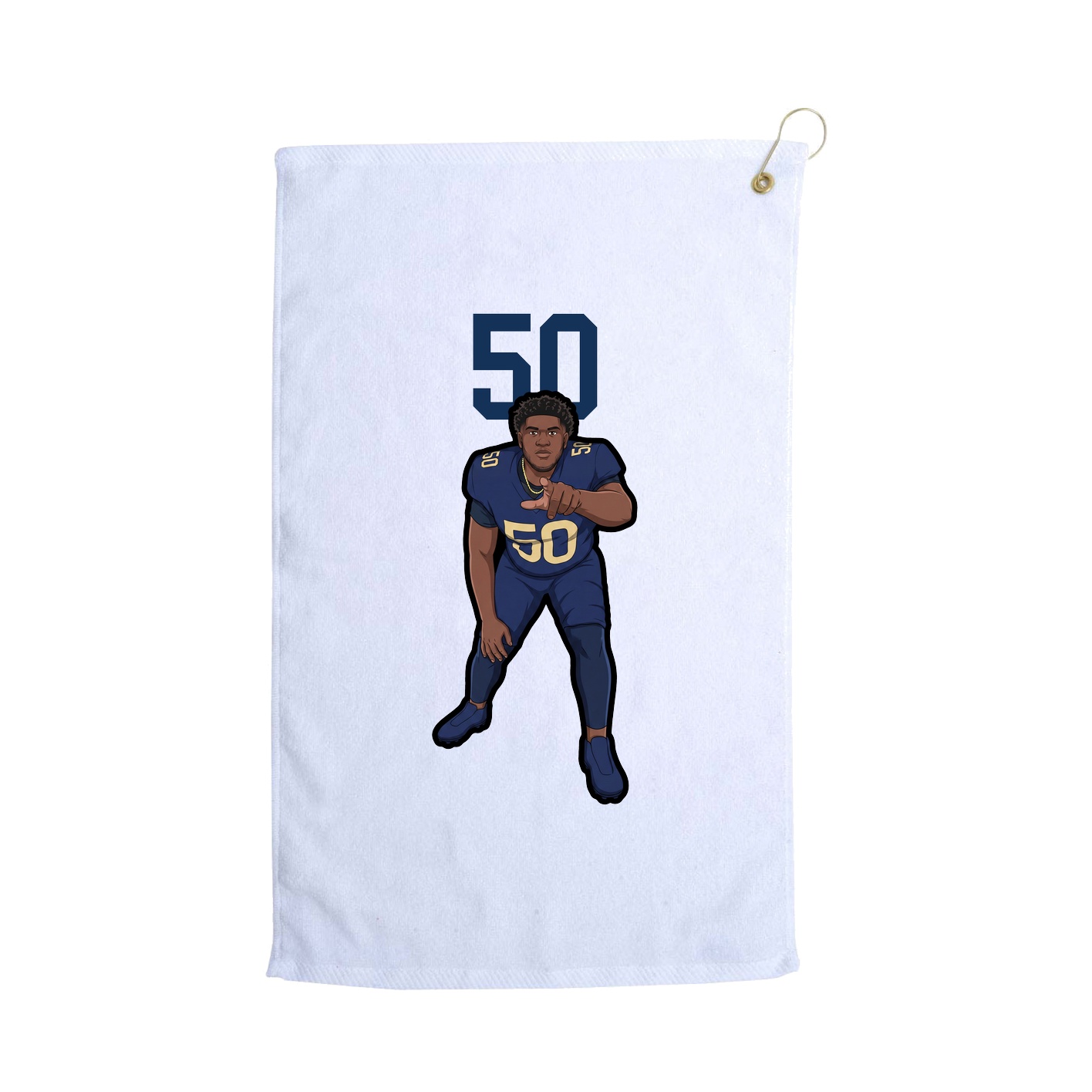 Golf Towel — Number Top in White