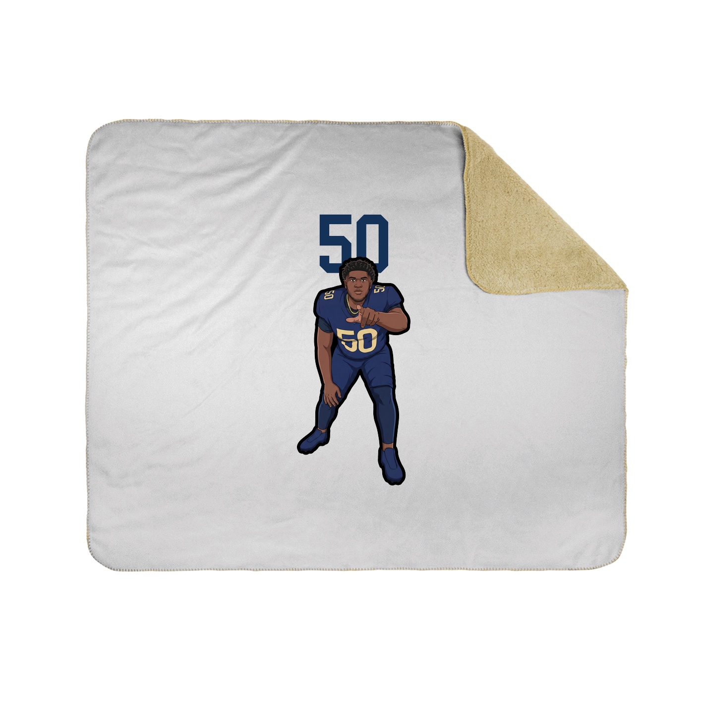 Throw Blanket — Number Top in White