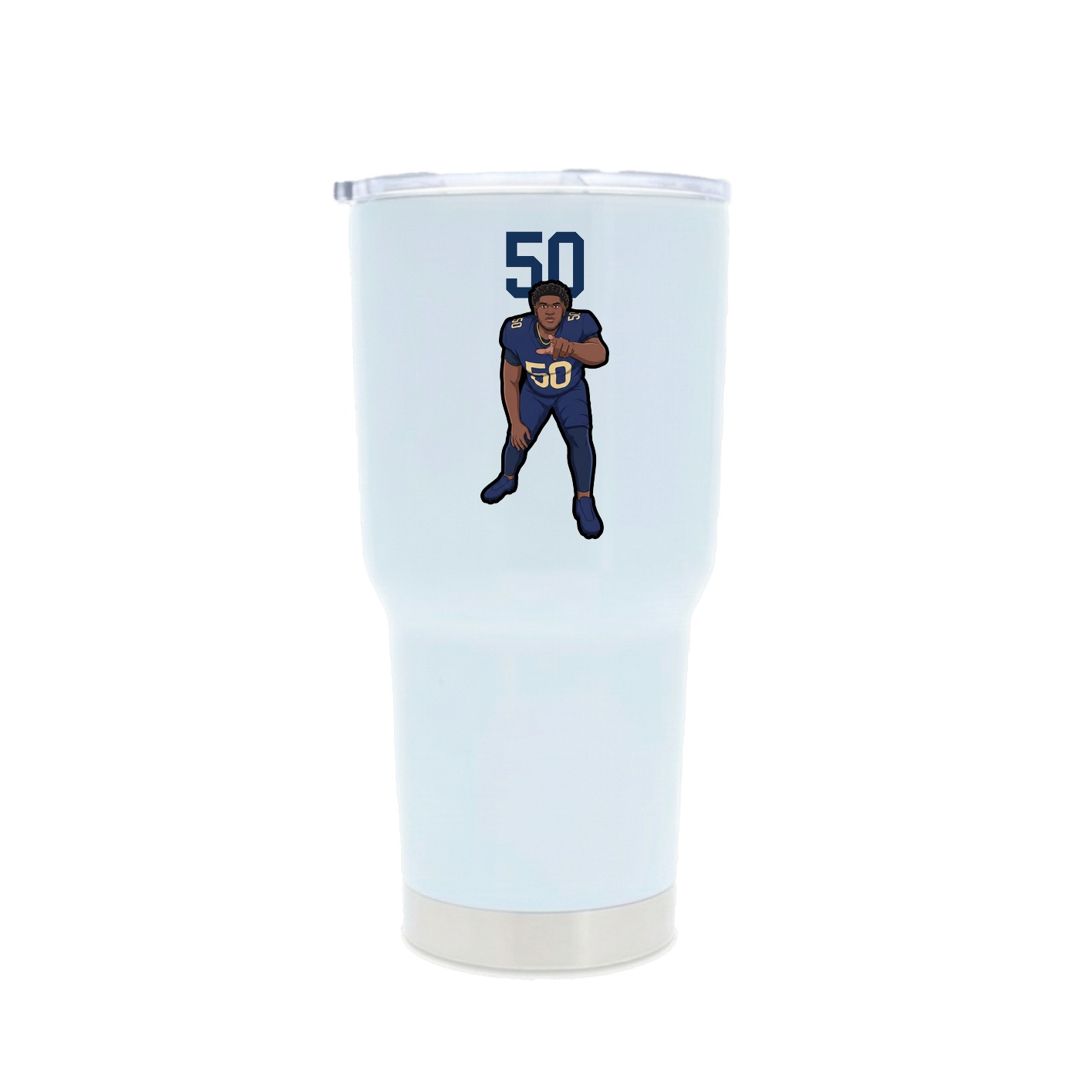 30oz Stainless Steel Tumbler — Number Top in White
