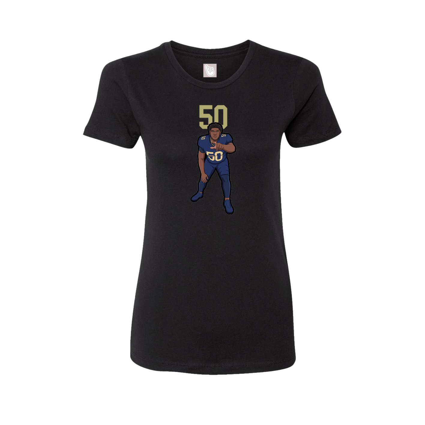 Fitted Women's Tee — Number Top in Black