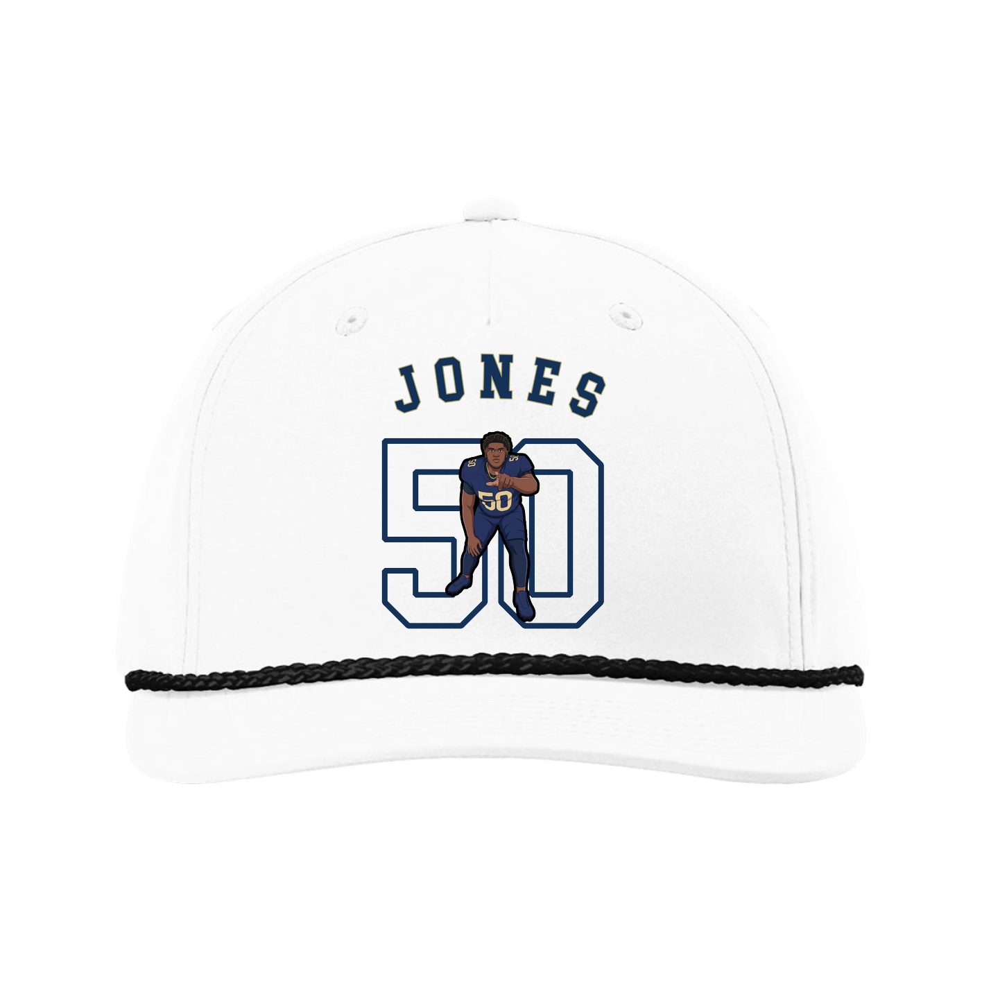 Five-Panel Classic Rope Cap — Shirsey Arch in White