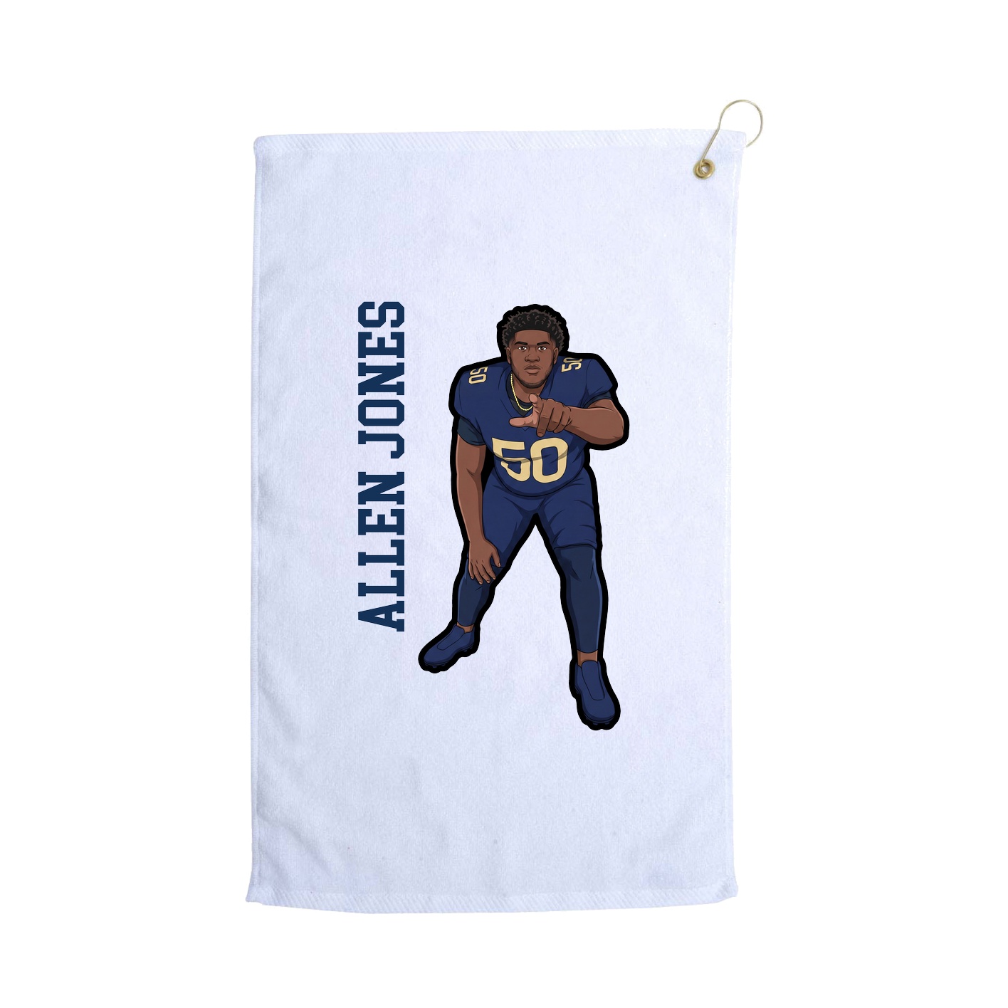 Golf Towel — Name Vertical in White