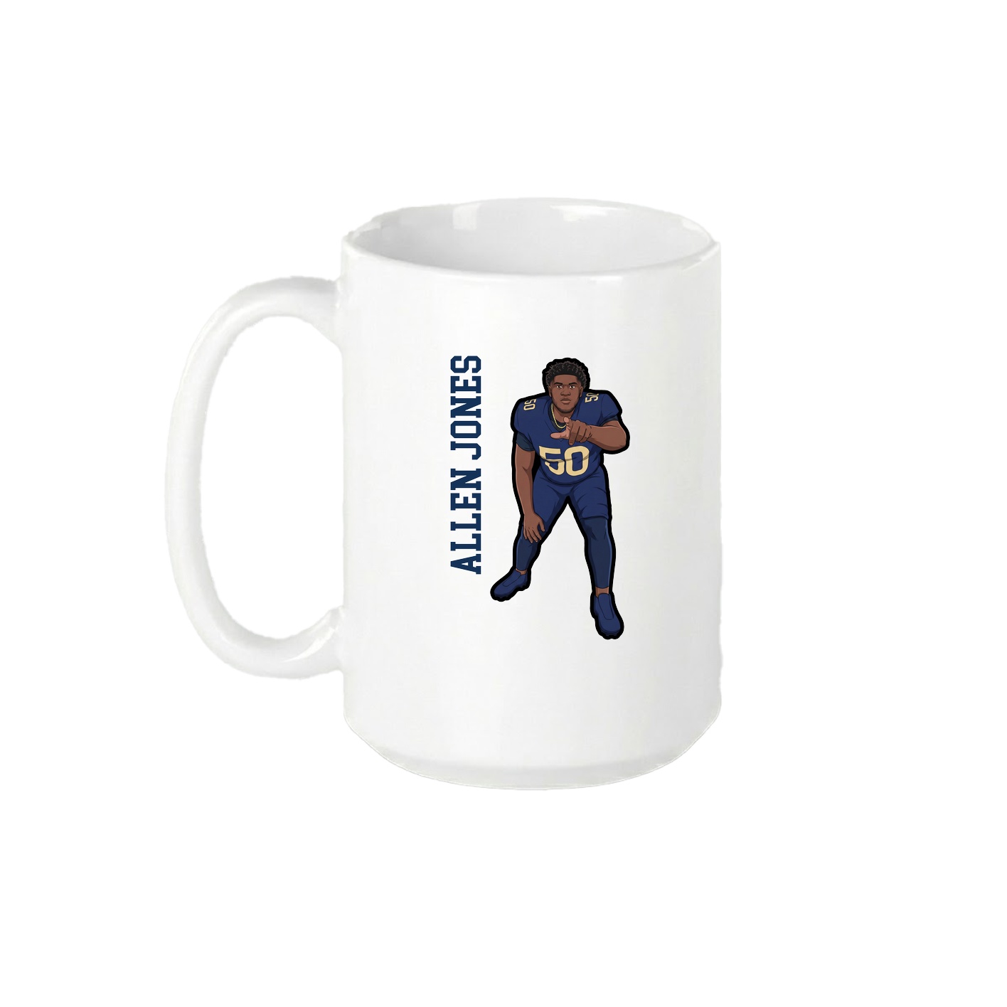 15oz Coffee Mug — Name Vertical in White