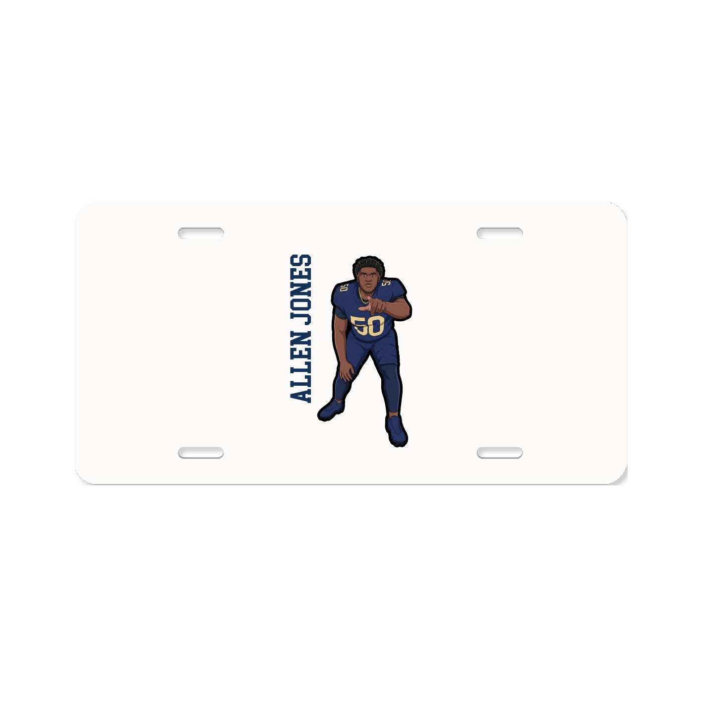 License Plate — Name Vertical in Classic