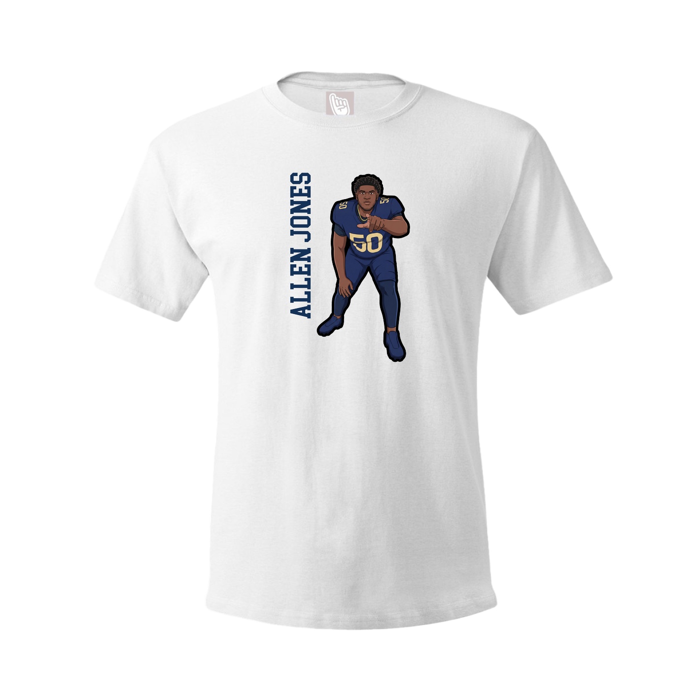 Tee — Name Vertical in White