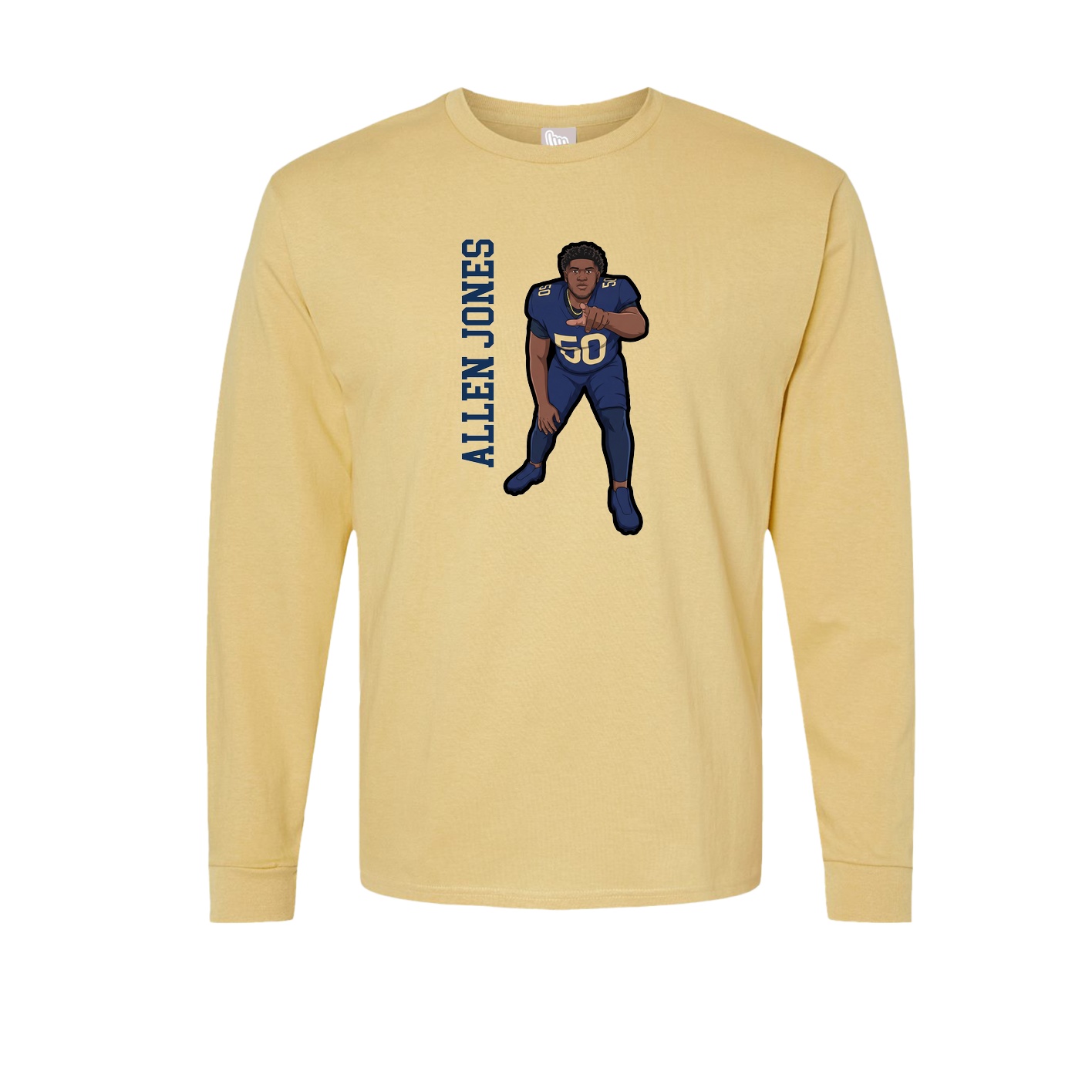 Long Sleeve Tee — Name Vertical in Vegas Gold