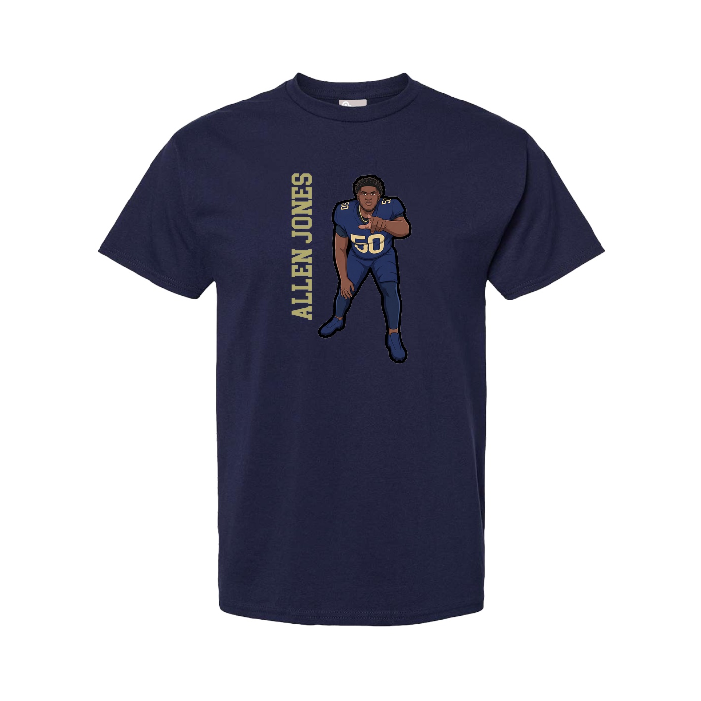 Youth Tee — Name Vertical in Navy