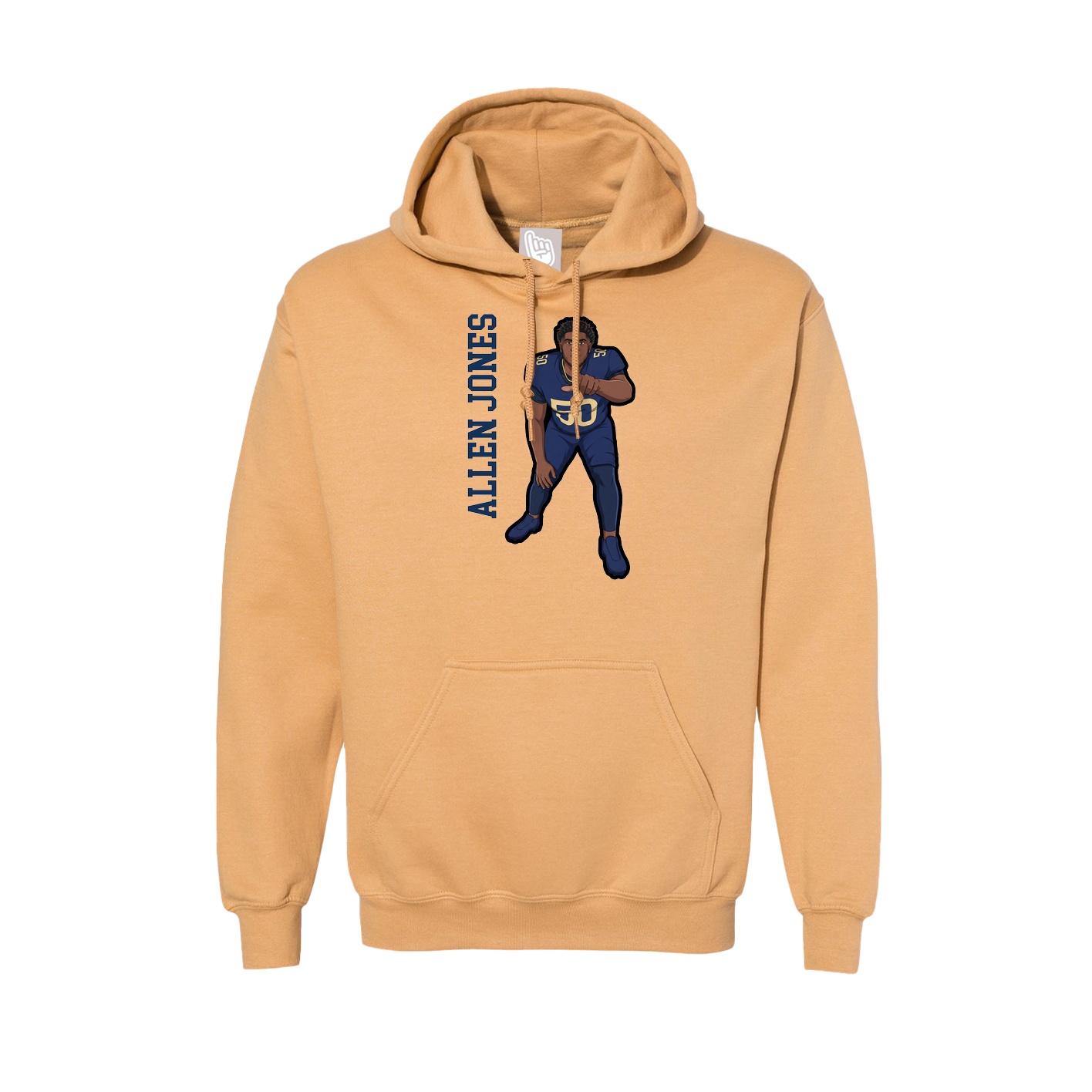 Hoodie — Name Vertical in Vegas Gold