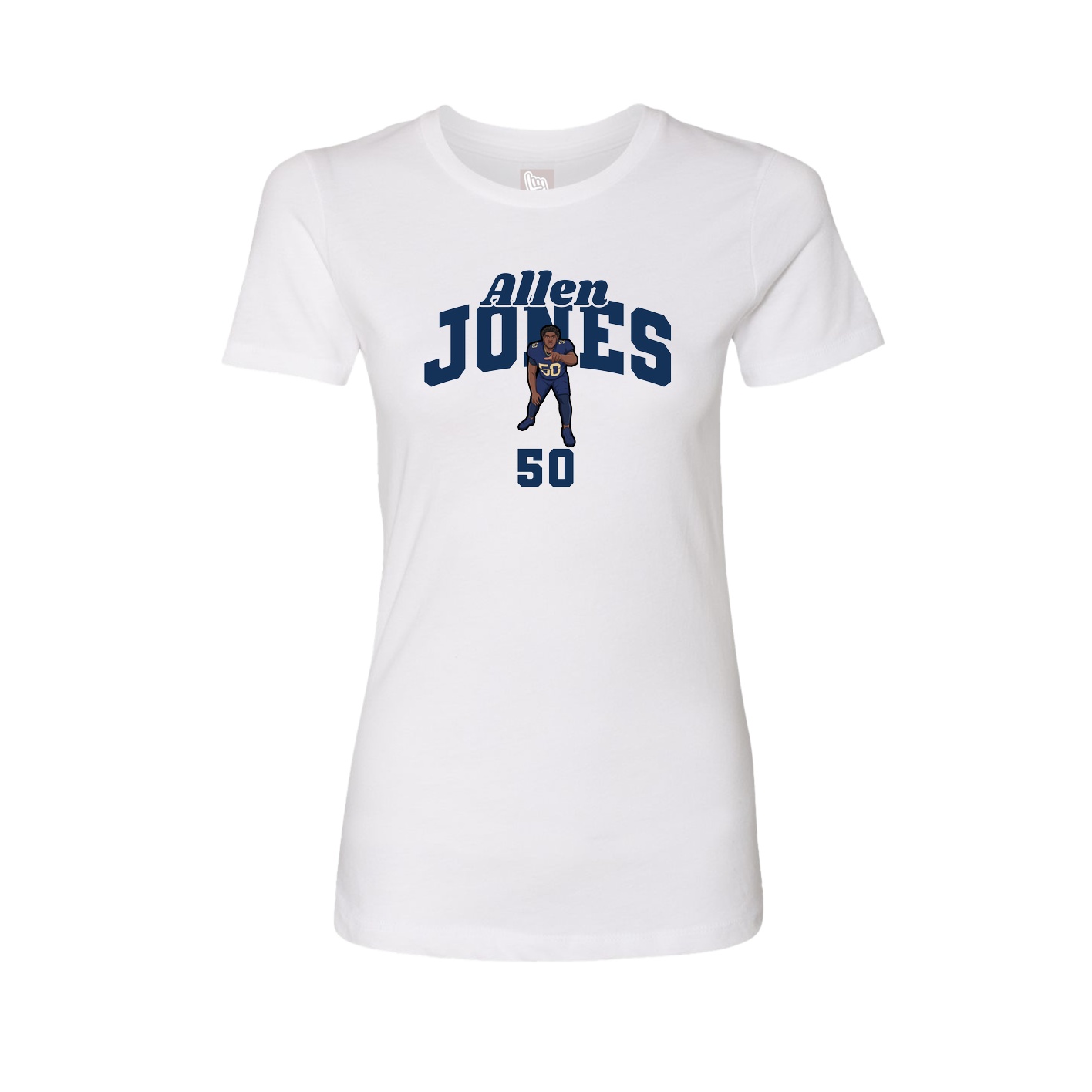 Fitted Women's Tee — Signature Arch in White