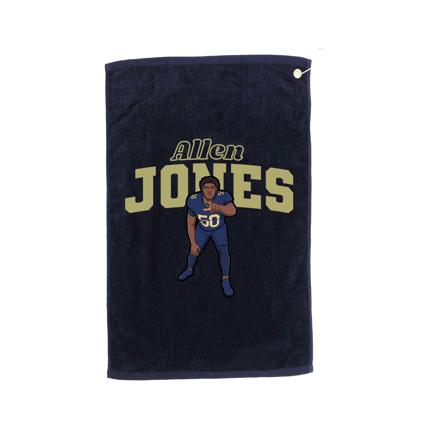 Golf Towel — Name Arch in Navy