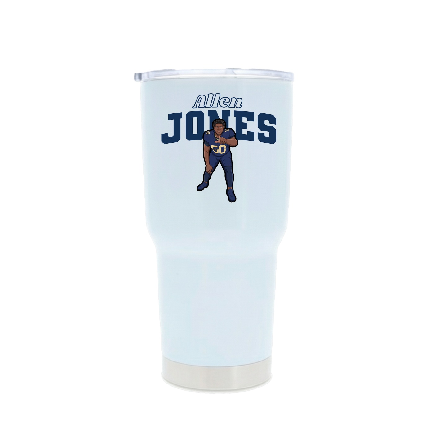 30oz Stainless Steel Tumbler — Name Arch in White